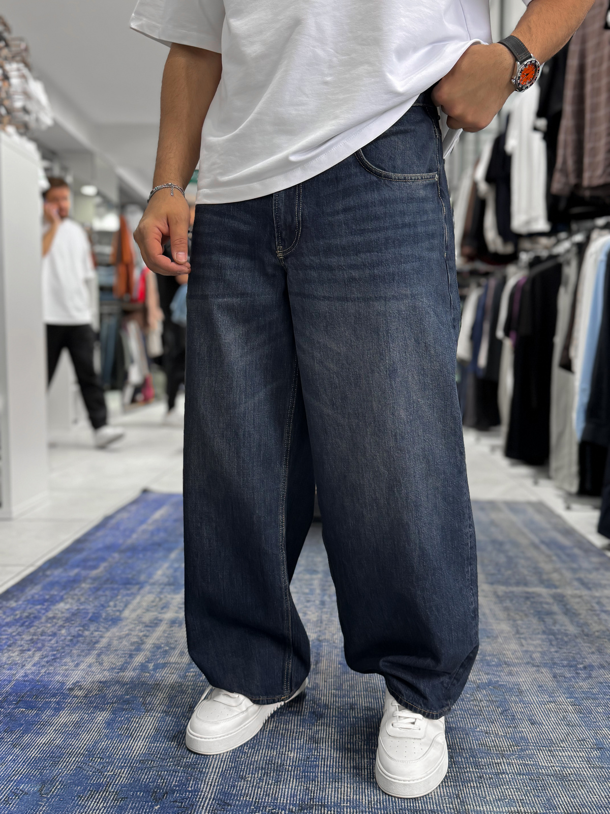 Lacivert Yıkamalı Ekstra Baggy Jean GJ-17170/17178