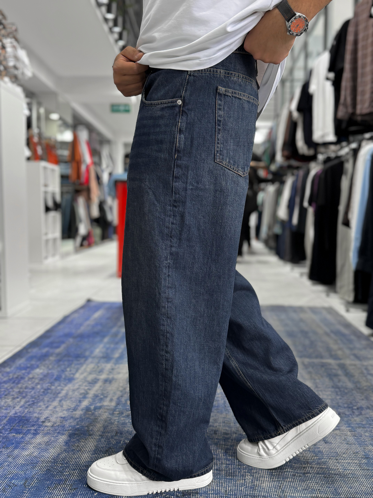 Lacivert Yıkamalı Ekstra Baggy Jean GJ-17170/17178