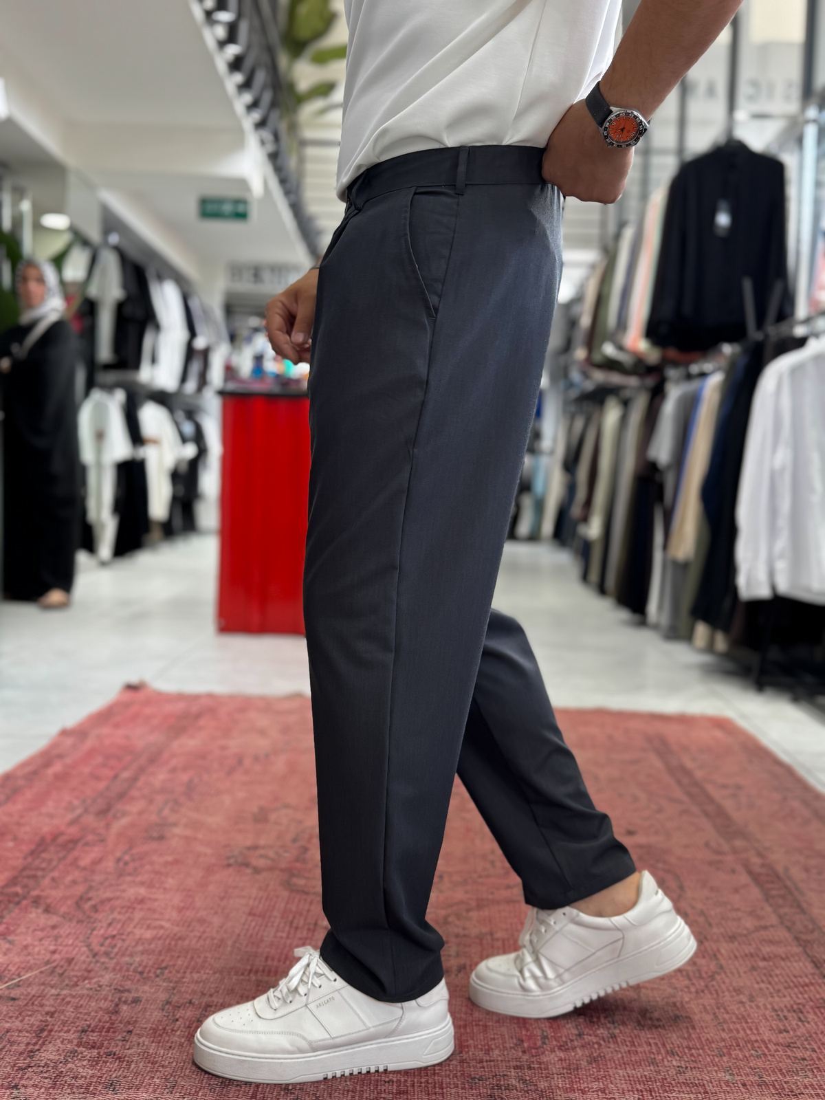 Antrasit Pileli İnce Pantolon TW-1002