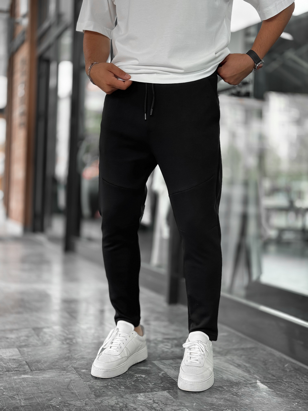 Siyah Yan Fermuarlı Basic Eşofman BY-0002