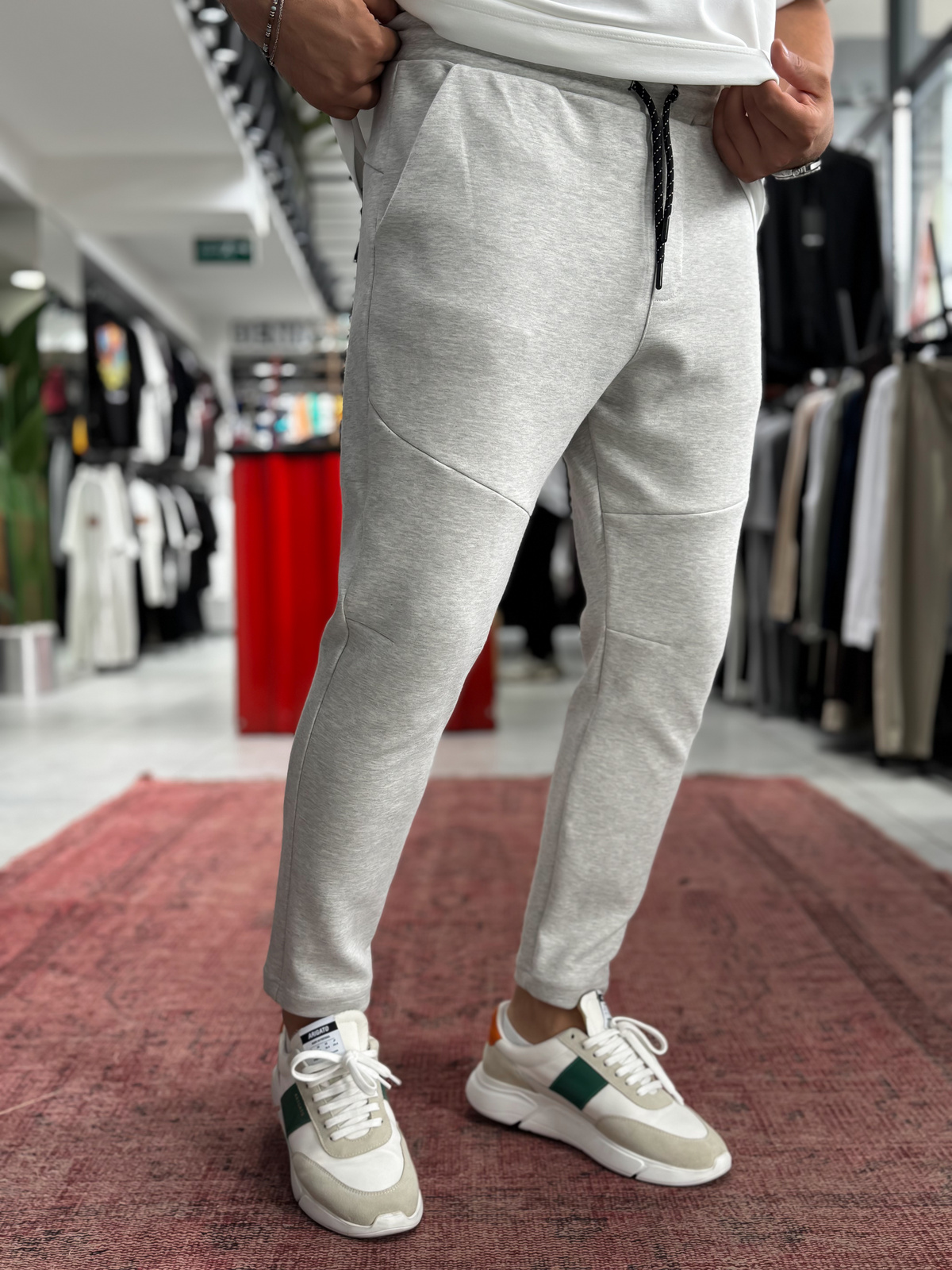 Gri Yan Fermuarlı Basic Eşofman BY-0002