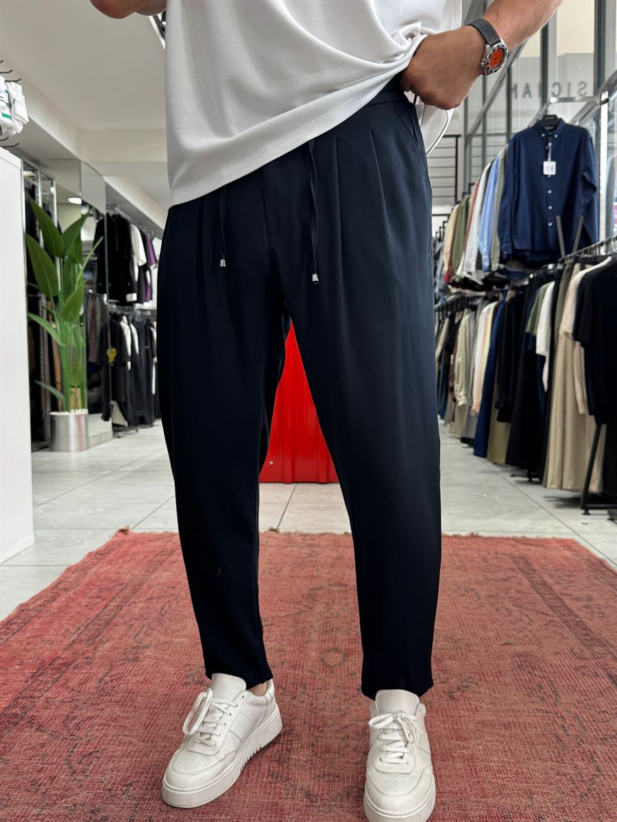 よるむ Lacivert Relaxed Fit Kumaş Pantolon BY-5062