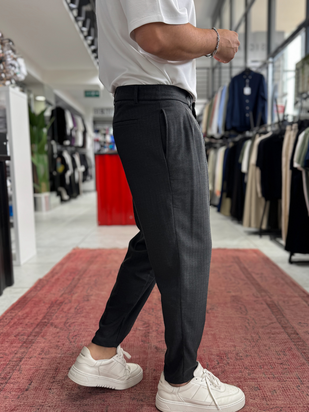 Antrasit Desenli Kumaş Pantolon BY-5090