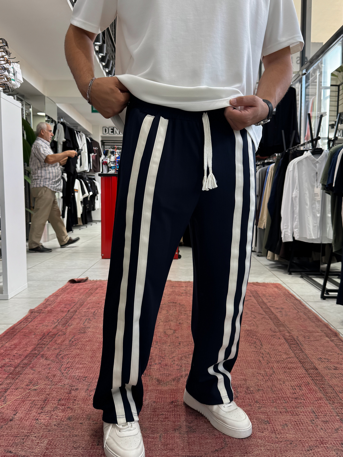 Siyah Çift Şeritli Baggy Eşofman RES-1140