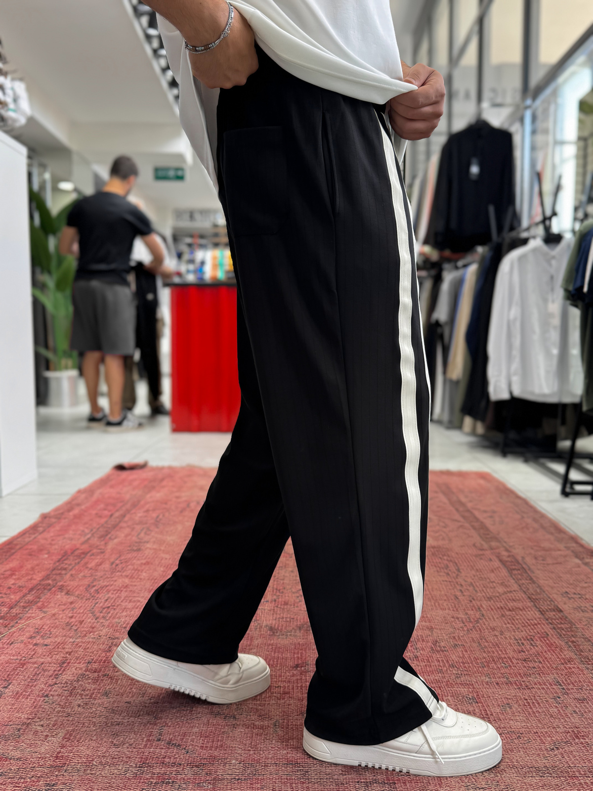 Siyah Çift Şeritli Baggy Eşofman RES-1140