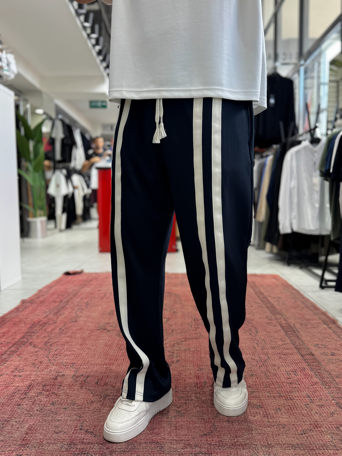 Lacivert Çift Şeritli Baggy Eşofman RES-1140