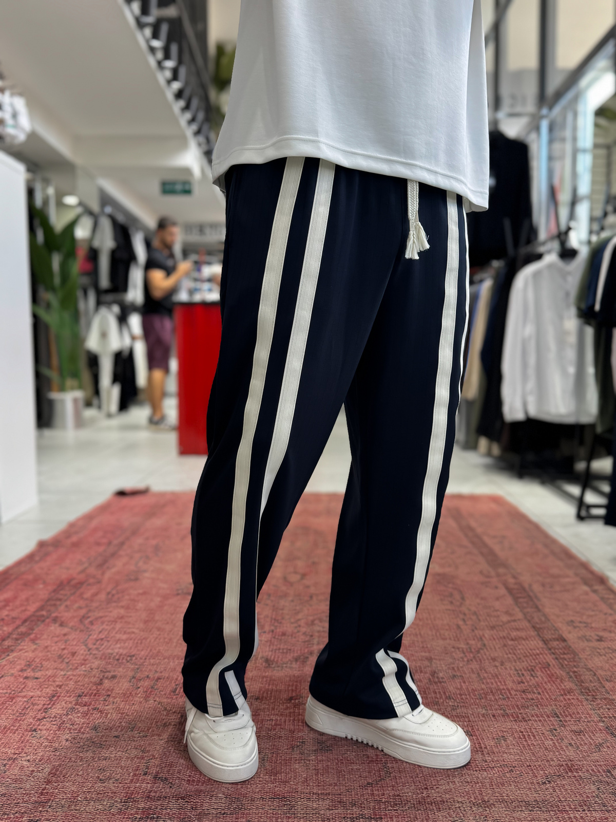 Lacivert Çift Şeritli Baggy Eşofman RES-1140
