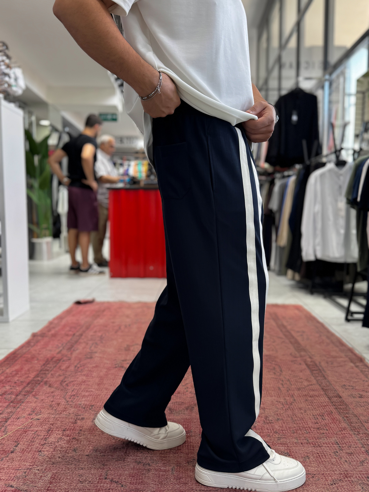 Lacivert Çift Şeritli Baggy Eşofman RES-1140