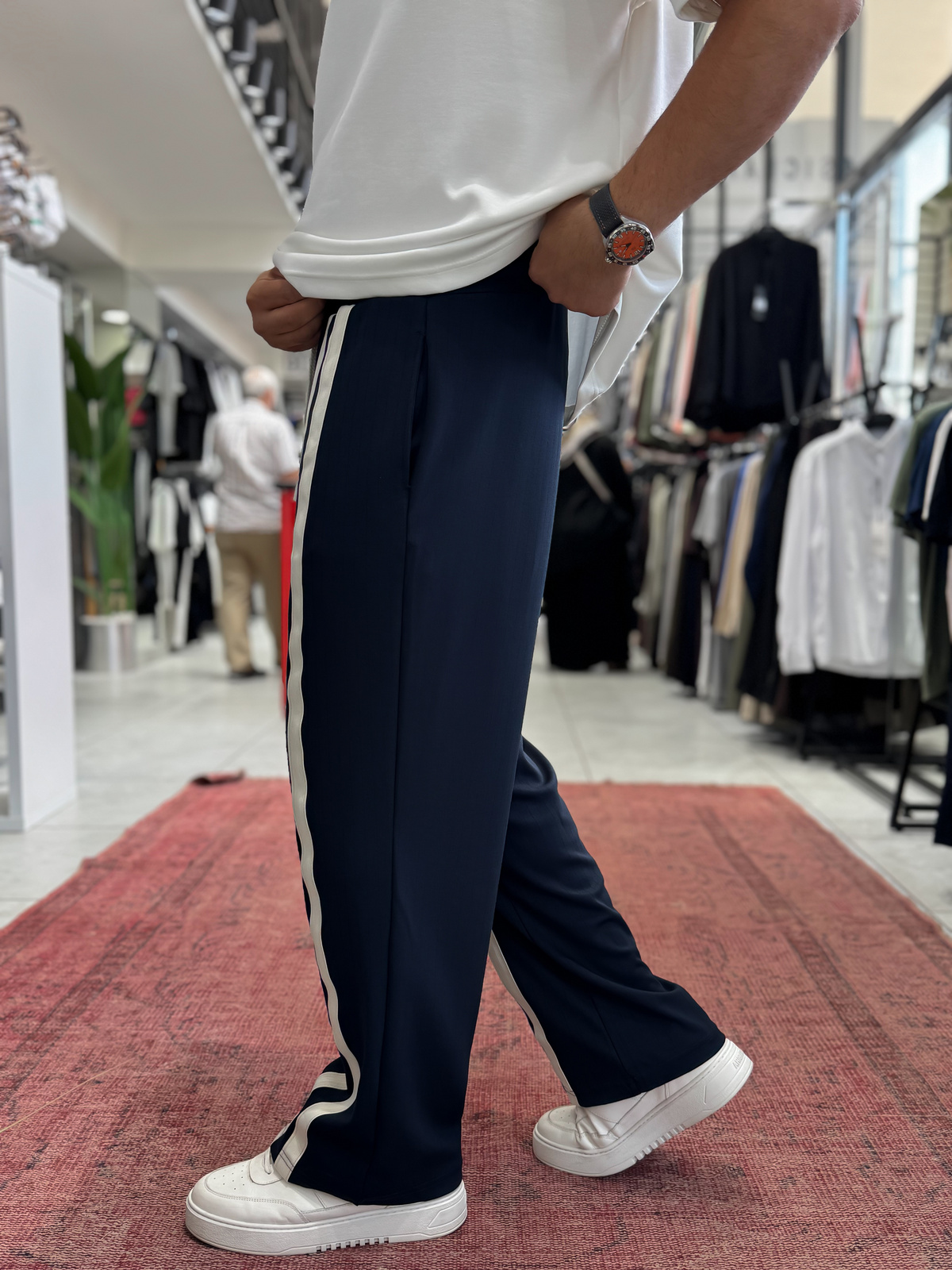 Lacivert Çift Şeritli Baggy Eşofman RES-1140