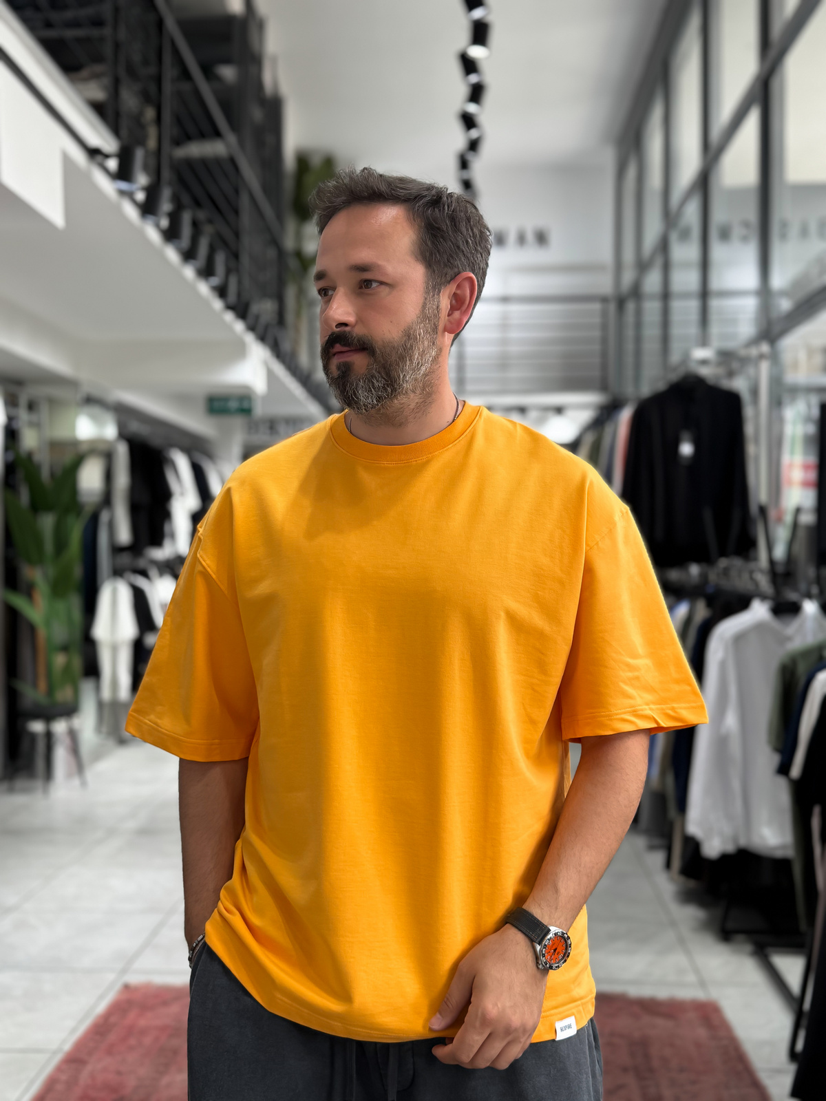 Turuncu İki İplik Basic Oversize T-Shirt RES-003