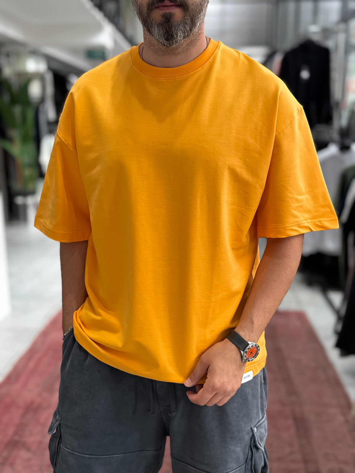 Turuncu İki İplik Basic Oversize T-Shirt RES-003