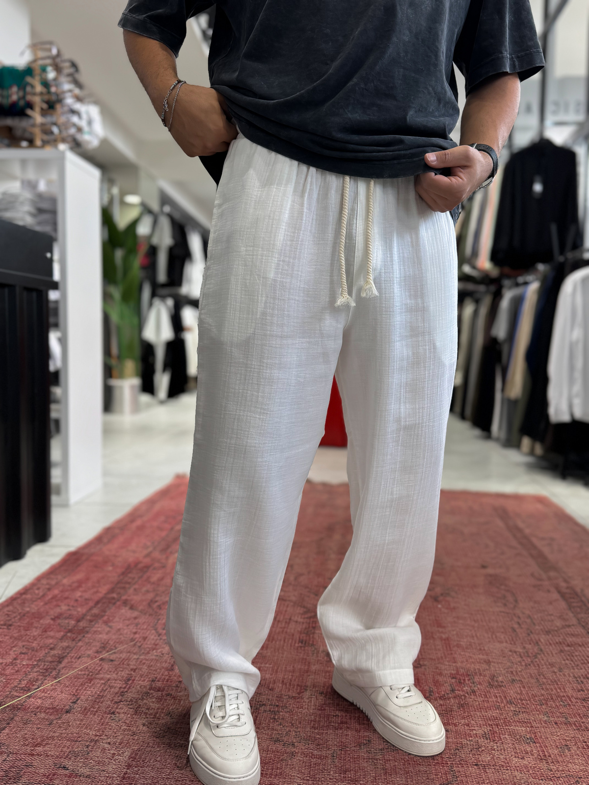 Beyaz Müslin Pantolon RES-1002