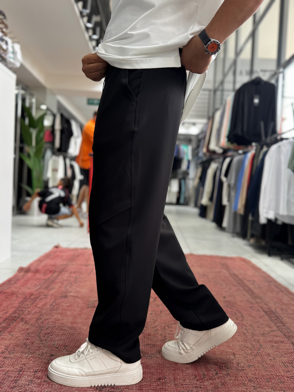 Siyah Diz Detaylı Baggy Eşofman BLA-738