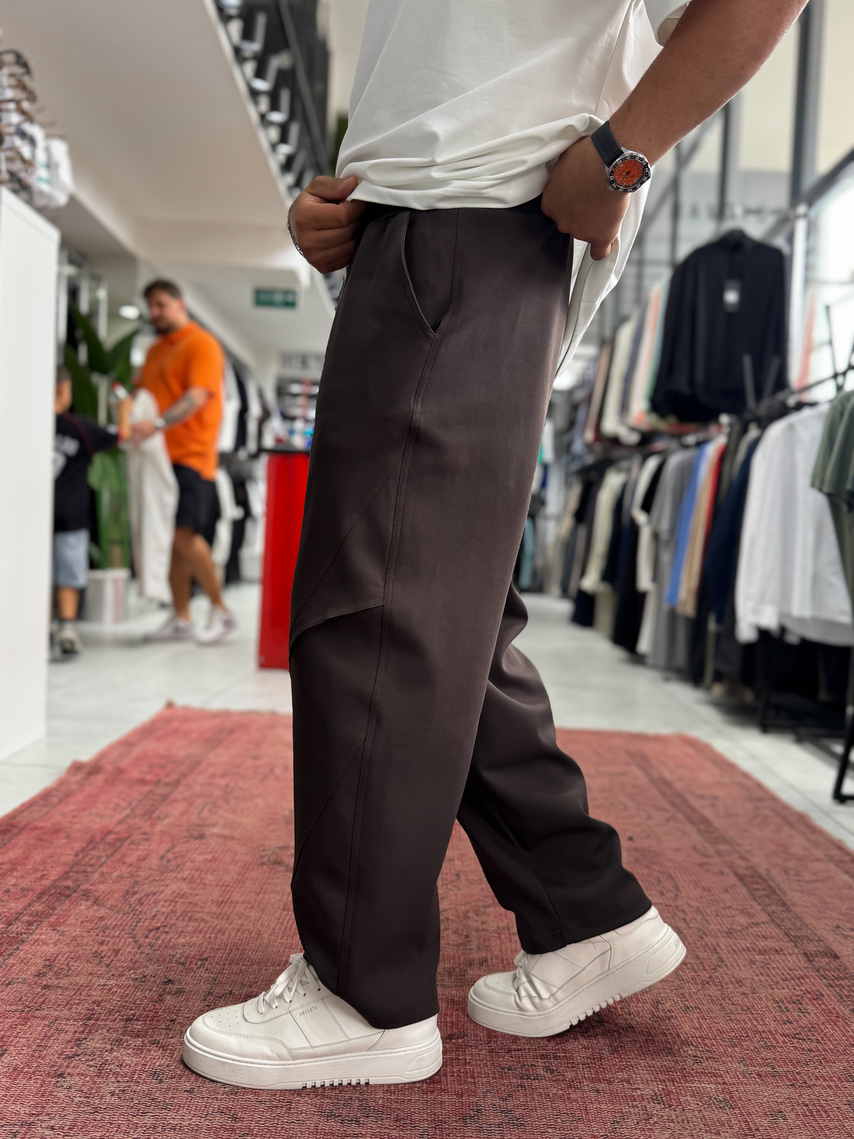 Kahve Diz Detaylı Baggy Eşofman BLA-738