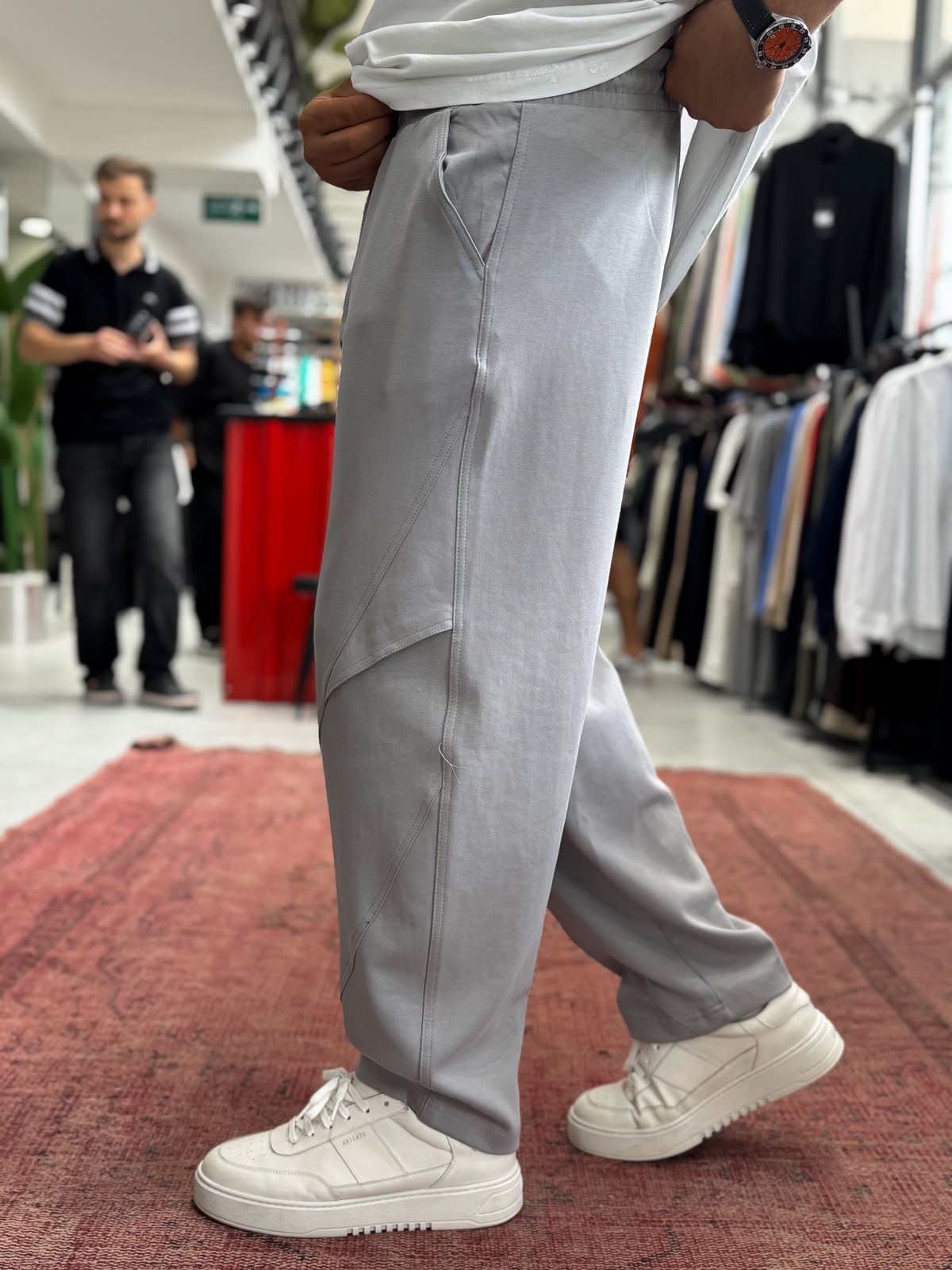 Gri Diz Detaylı Baggy Eşofman BLA-738