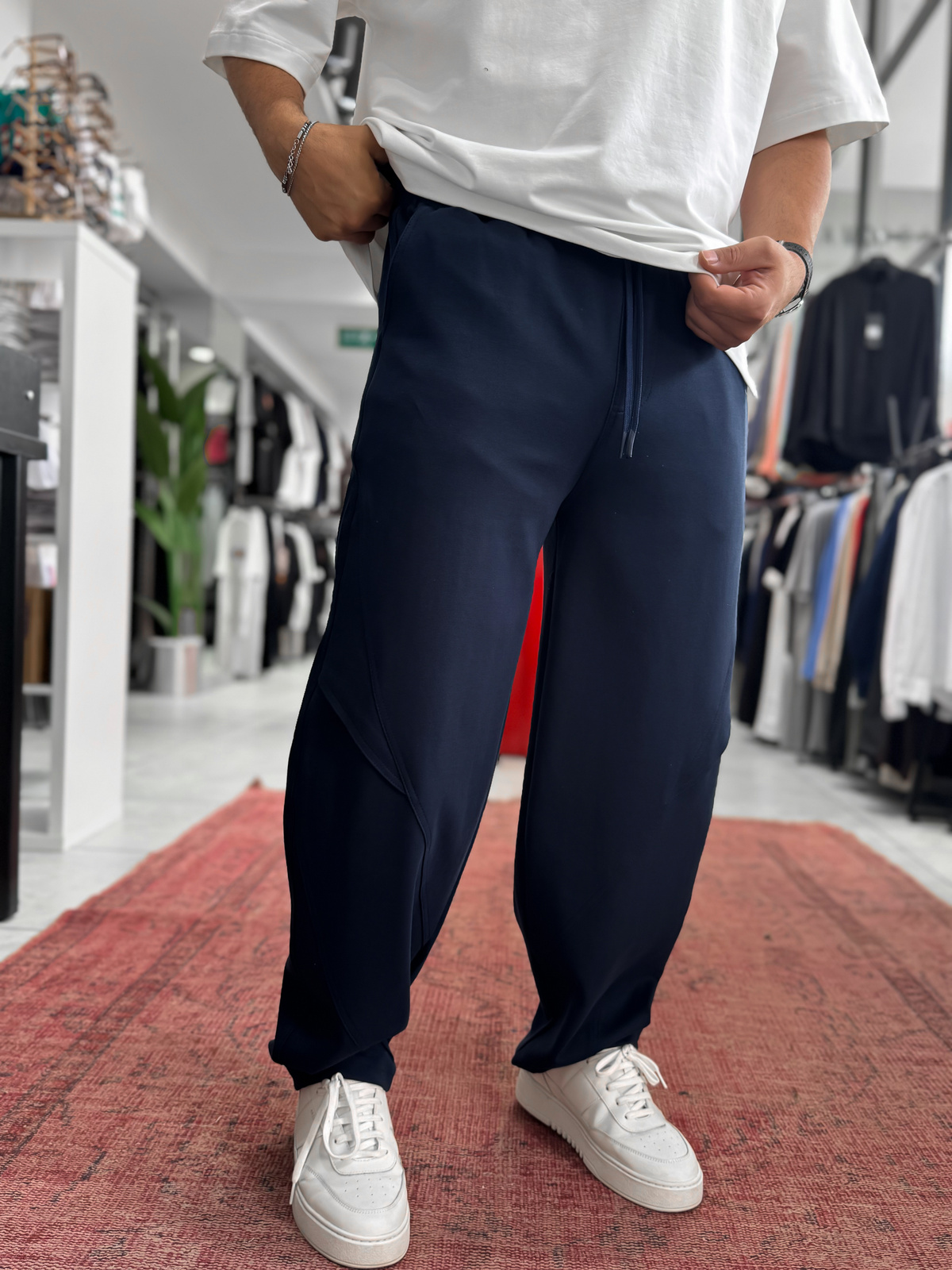 Lacivert Diz Detaylı Baggy Eşofman BLA-738