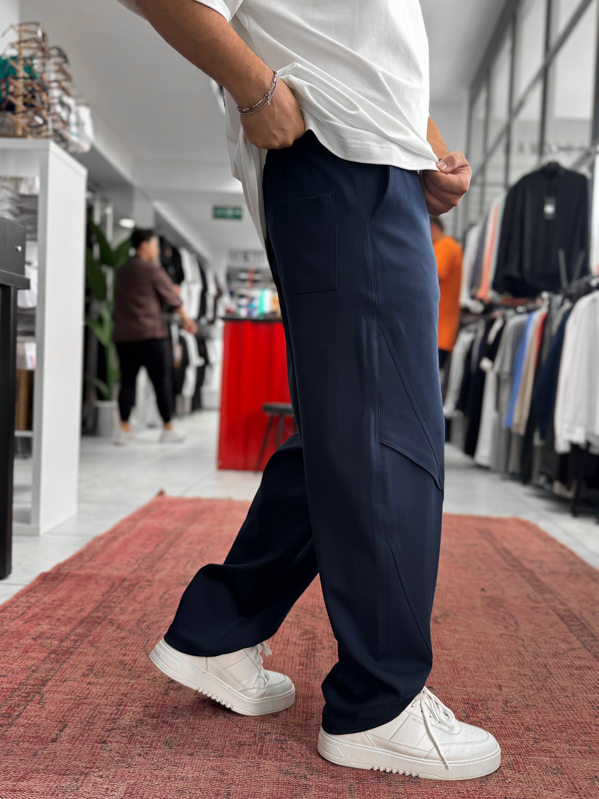 Lacivert Diz Detaylı Baggy Eşofman BLA-738