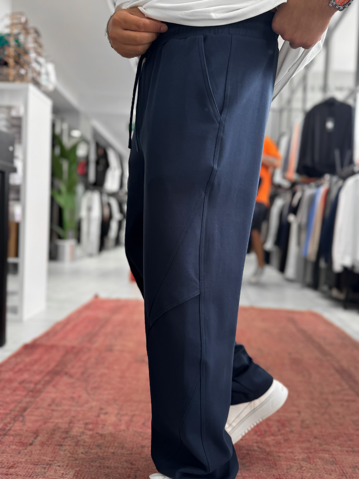 Lacivert Diz Detaylı Baggy Eşofman BLA-738