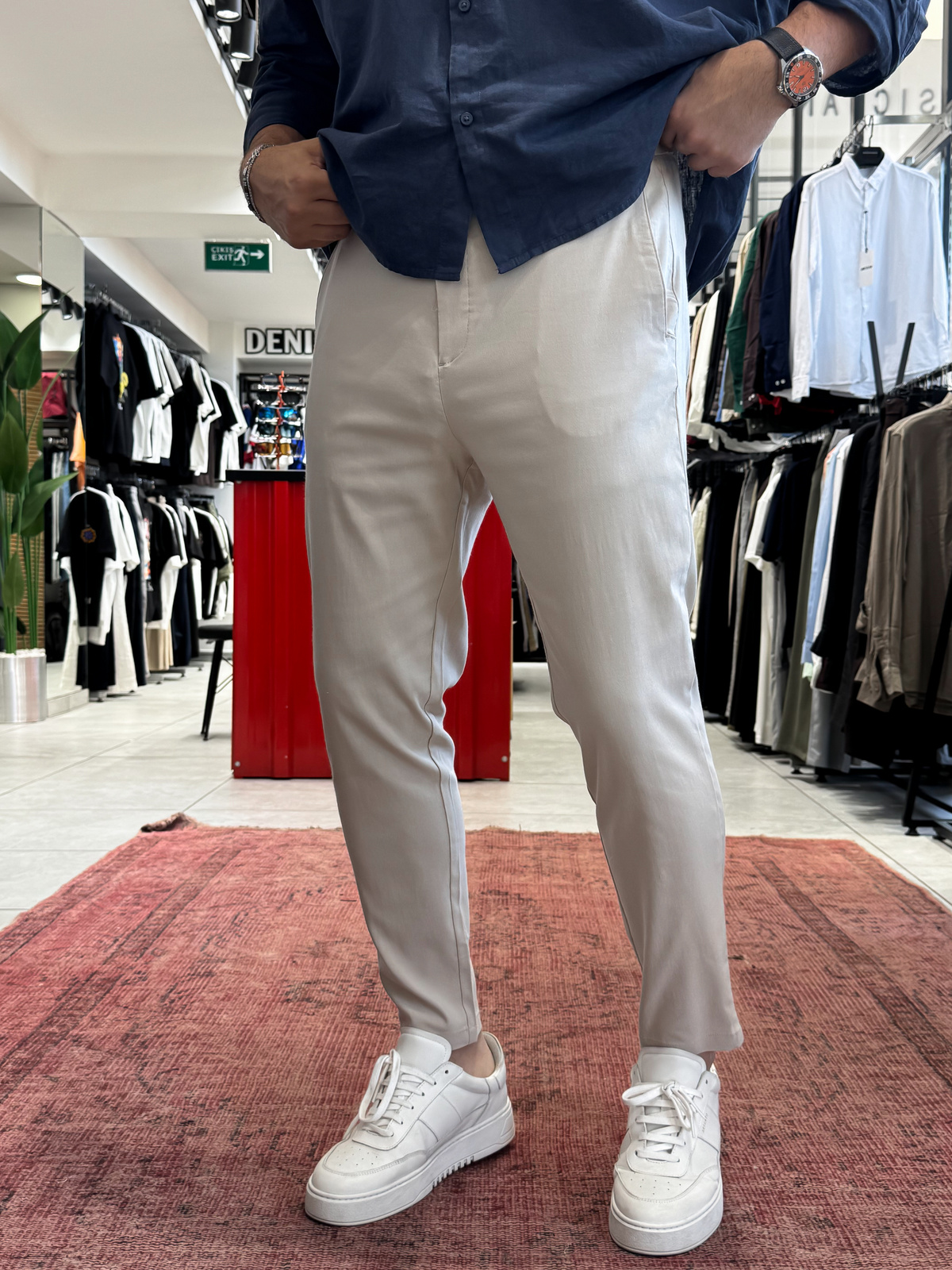 Bej Likralı Regular Pantolon BY-5058