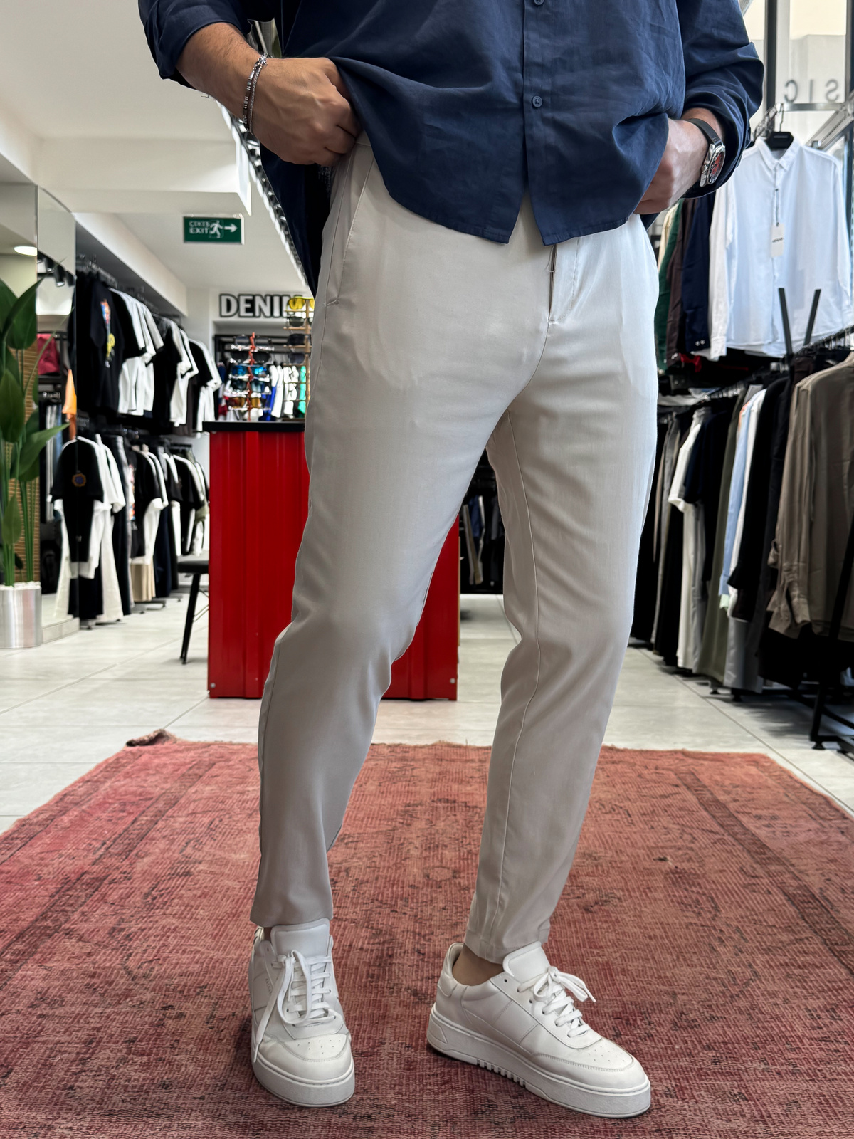 Bej Likralı Regular Pantolon BY-5058