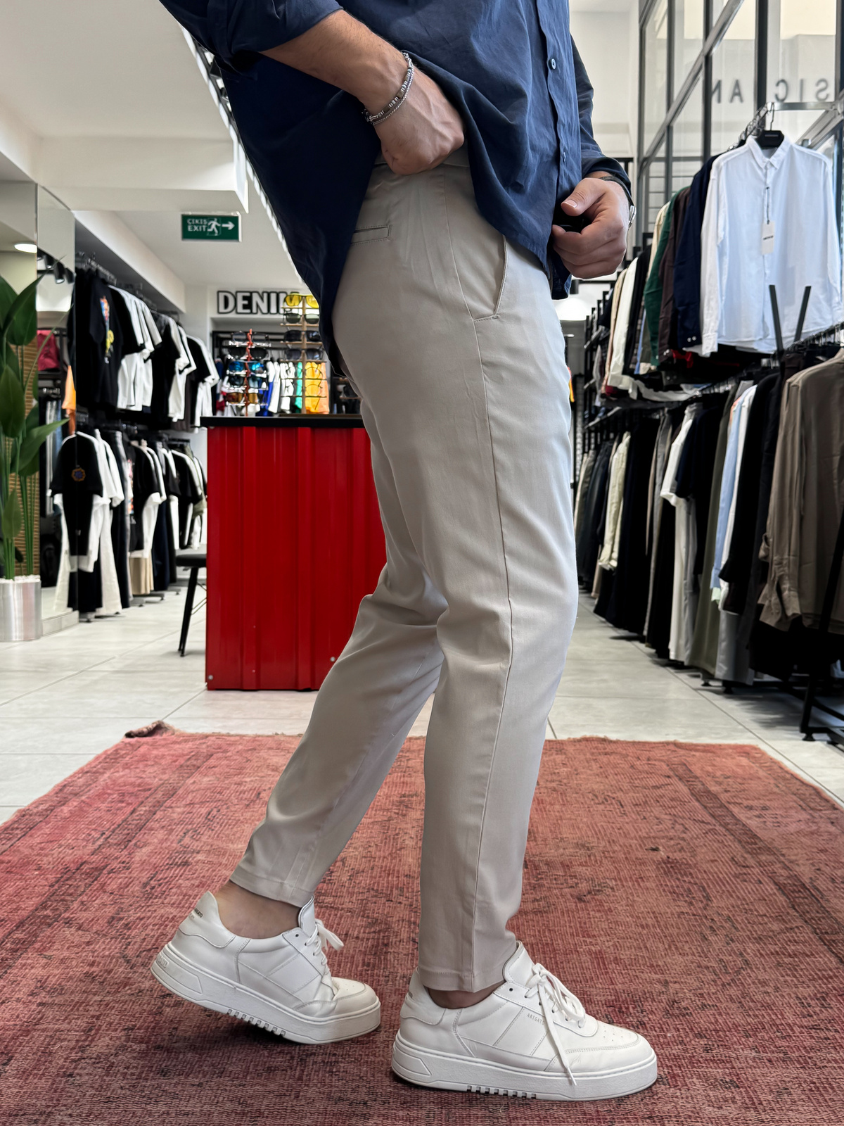 Bej Likralı Regular Pantolon BY-5058