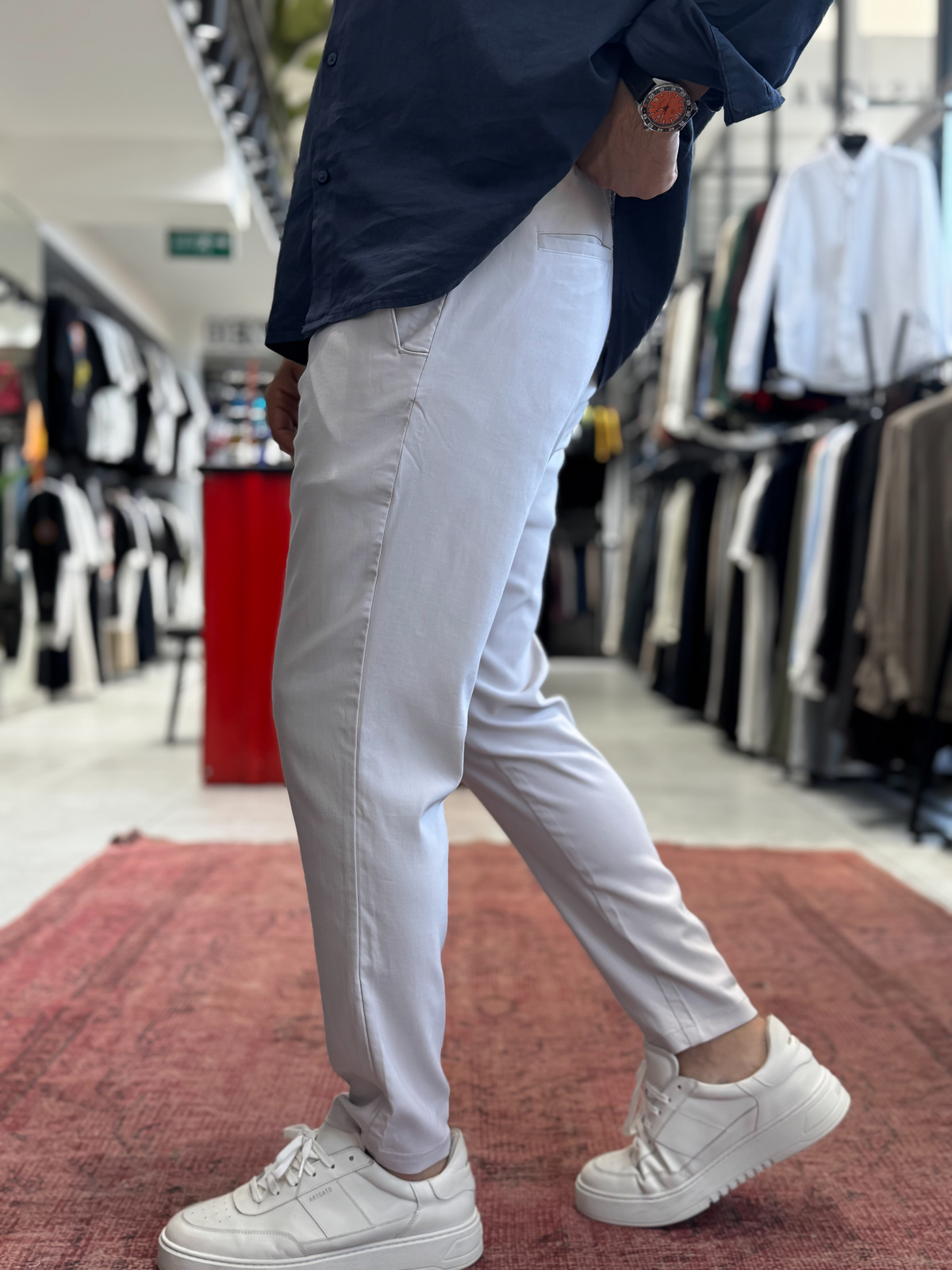 Gri Likralı Regular Pantolon BY-5058