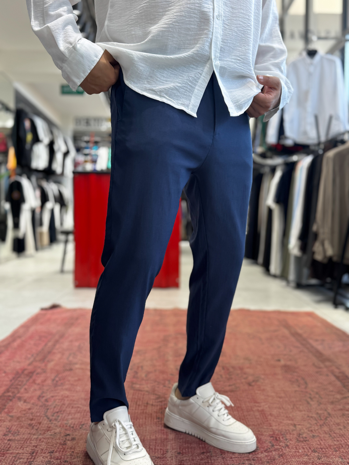 Lacivert Likralı Regular Pantolon BY-5058
