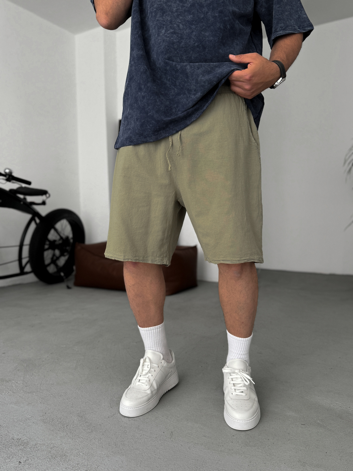 Haki Fresh Kumaş Şort ES-80-57