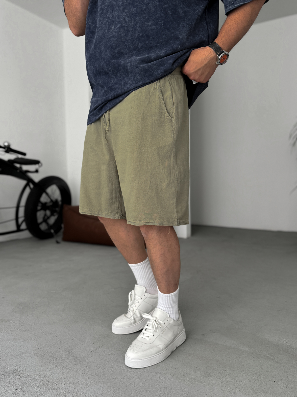 Haki Fresh Kumaş Şort ES-80-57