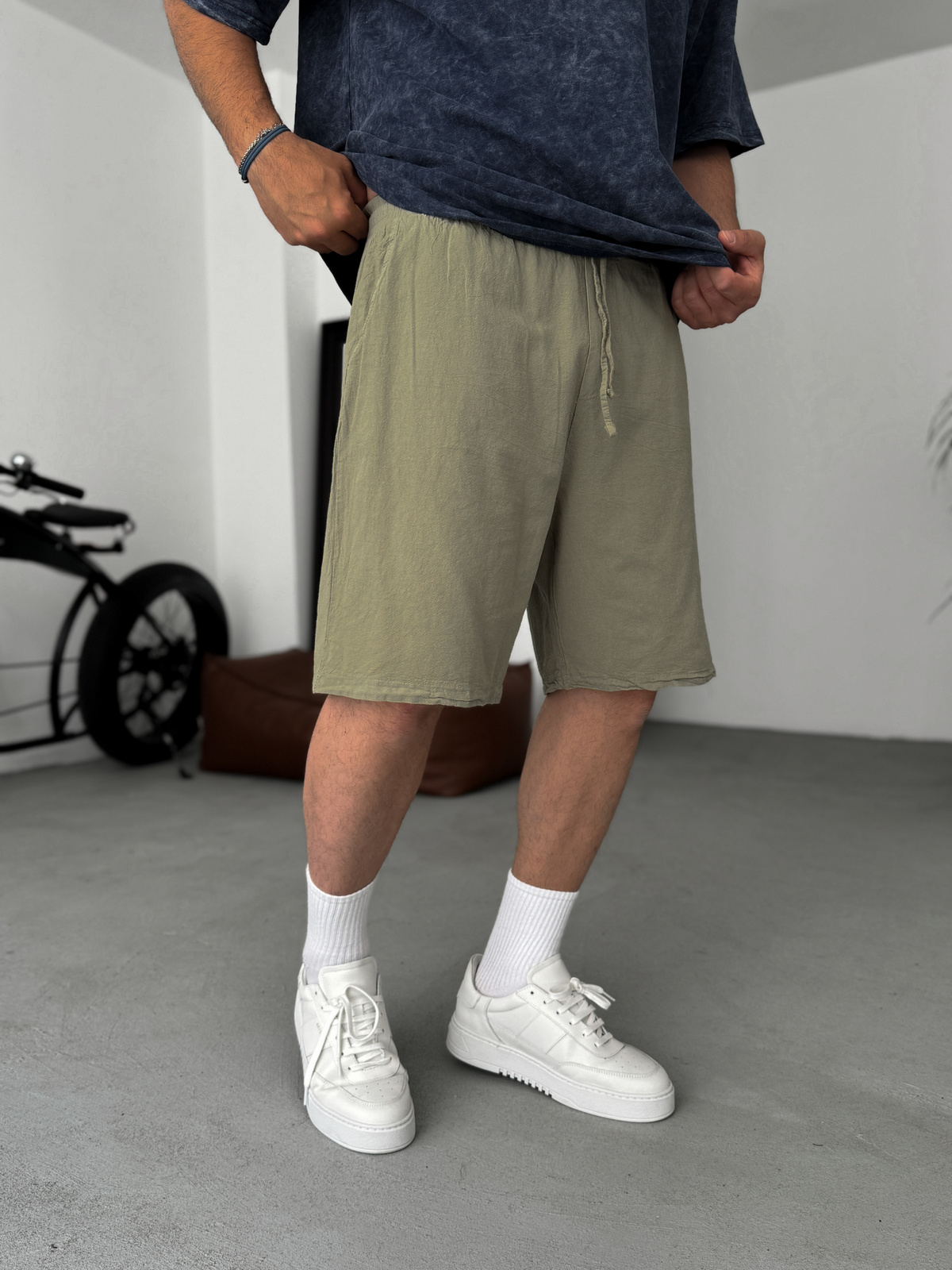 Haki Fresh Kumaş Şort ES-80-57