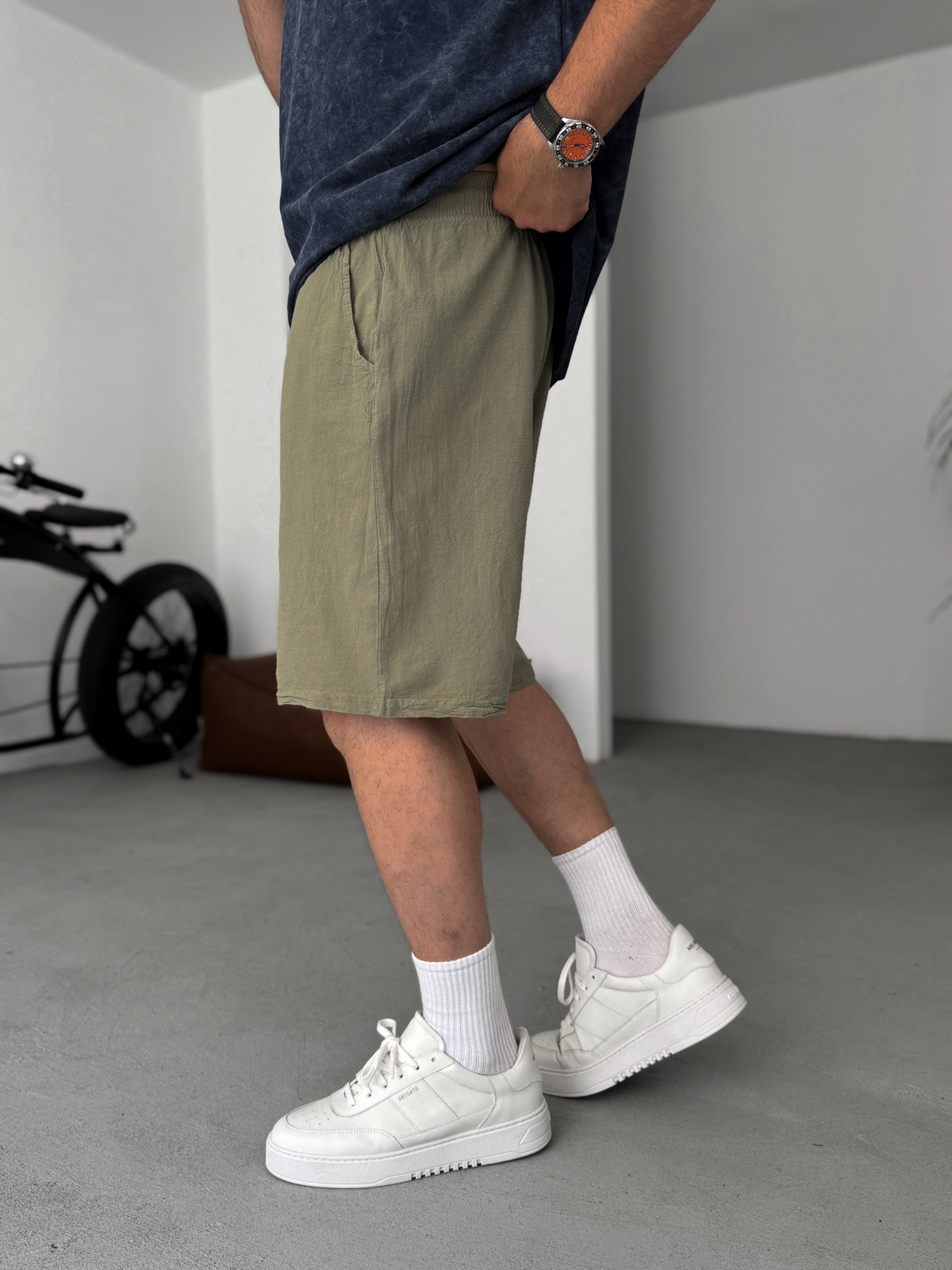 Haki Fresh Kumaş Şort ES-80-57