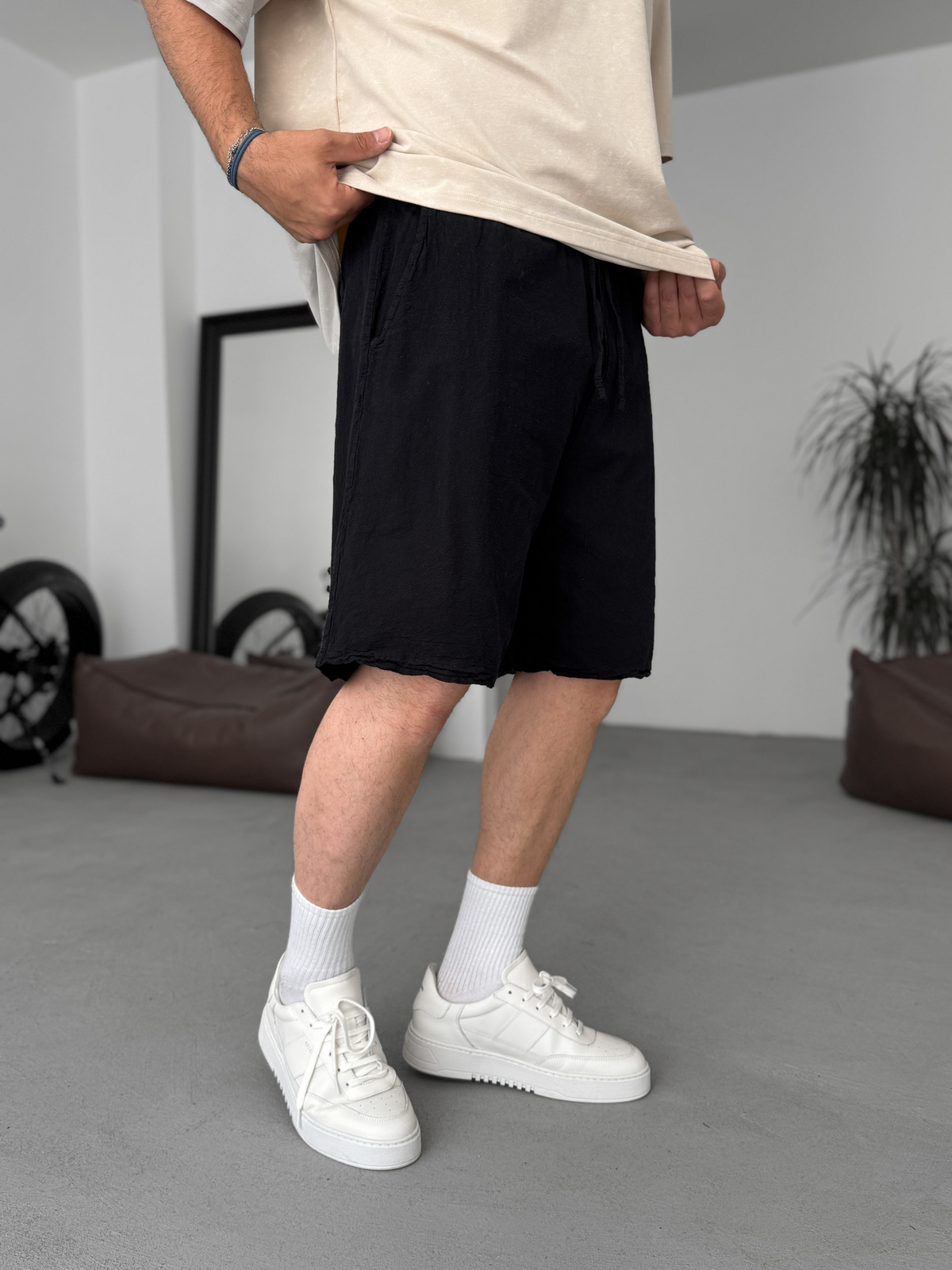 Siyah Fresh Kumaş Şort ES-80-57