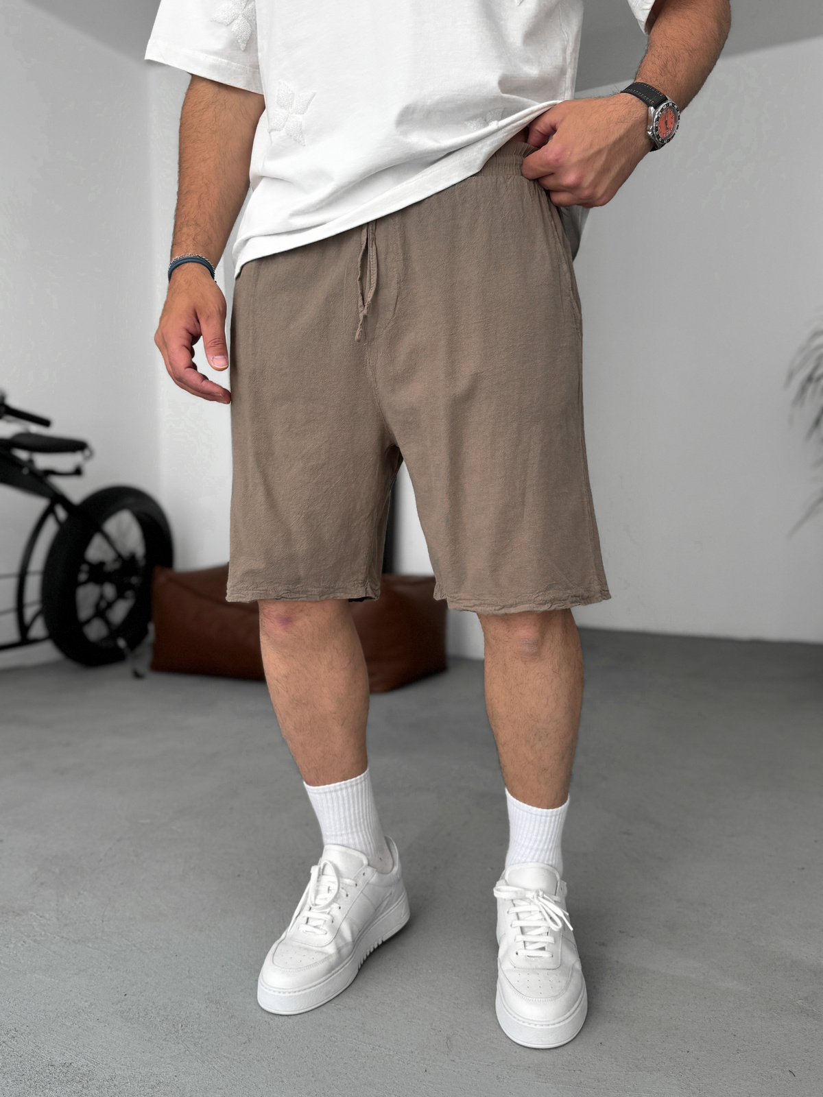 Kahve Fresh Kumaş Şort ES-80-57