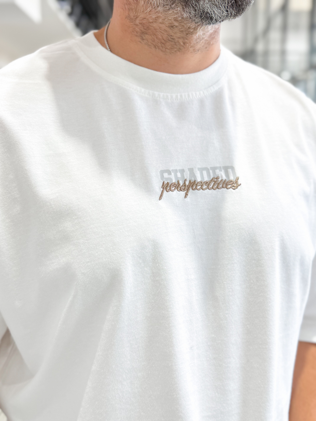 Beyaz Sırt Şapka Baskılı Oversize T-Shirt RES-1127