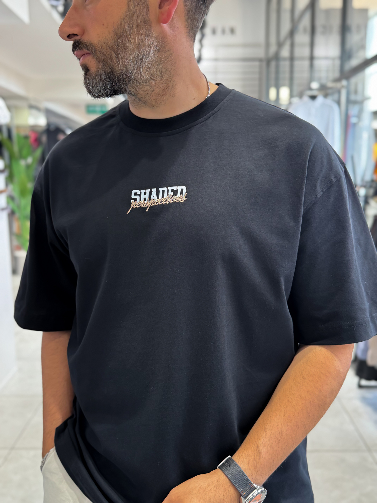 Siyah Sırt Şapka Baskılı Oversize T-Shirt RES-1127