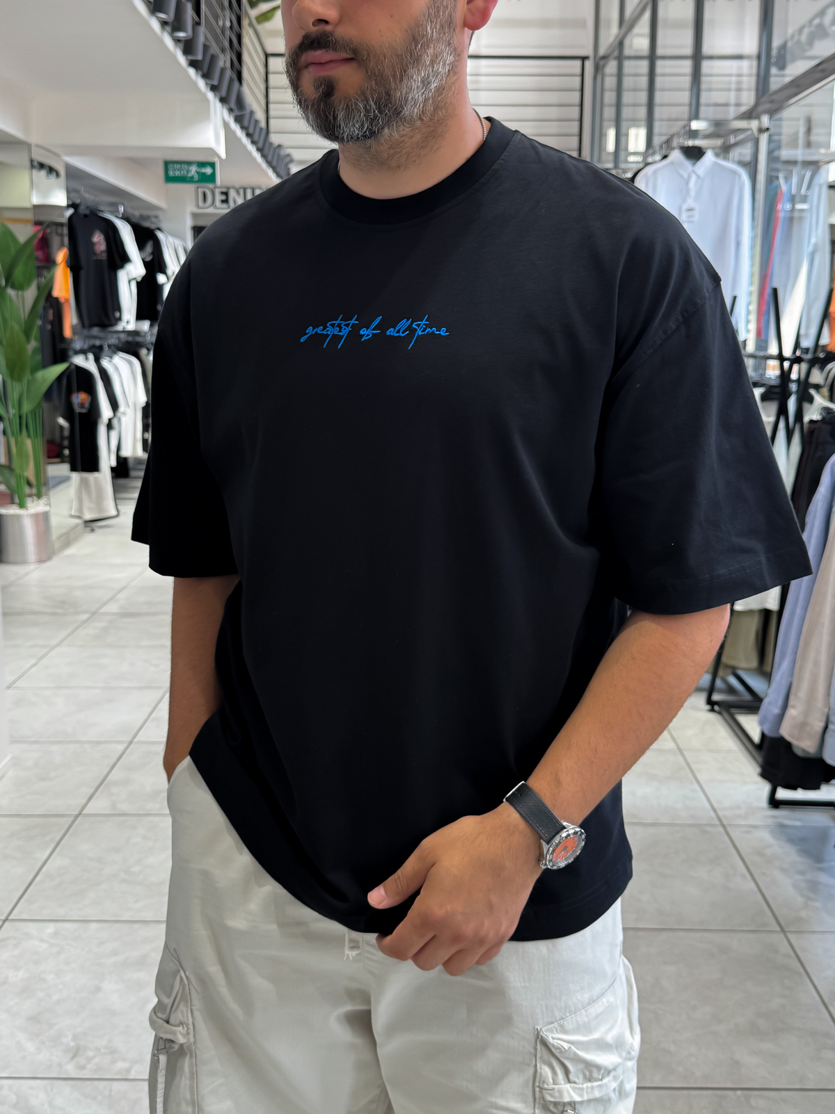 Siyah Goats Sırt Baskılı Oversize T-Shirt RES-1126