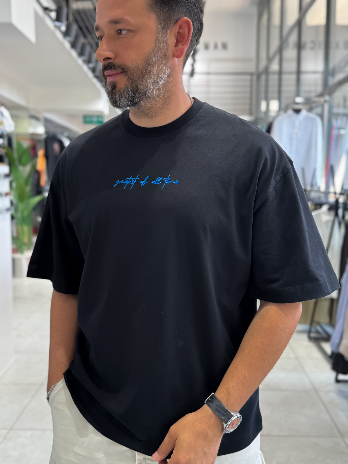 Siyah Goats Sırt Baskılı Oversize T-Shirt RES-1126